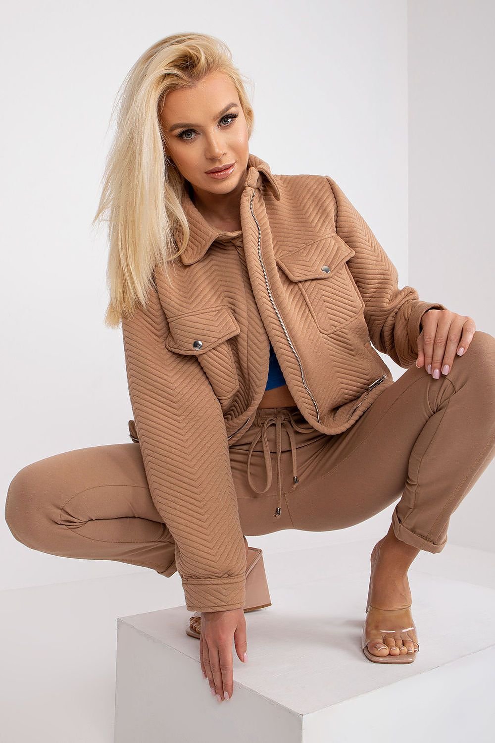 Chaqueta Bomber Camel