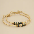 Pulsera Mia dorada con cuentas de ágata