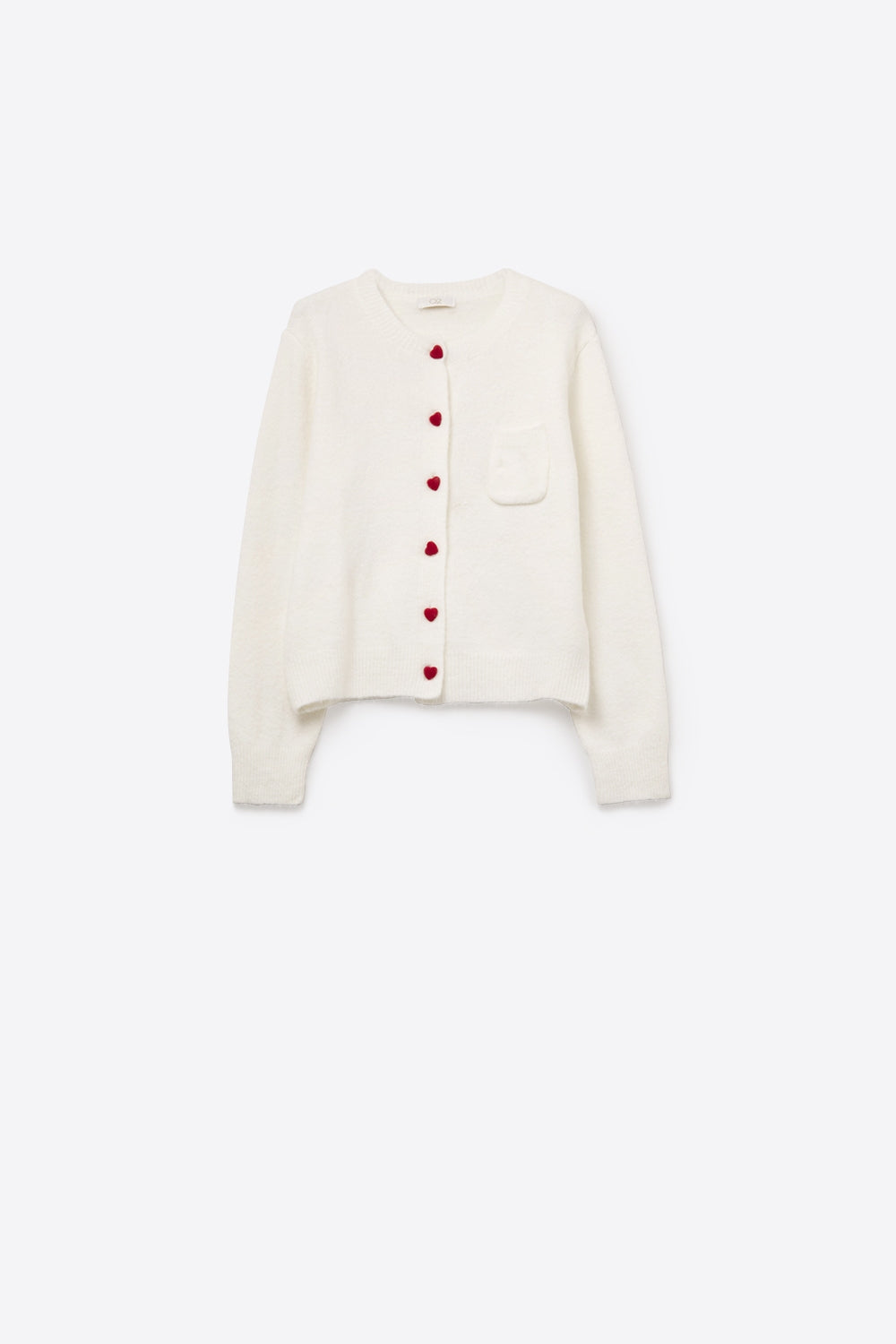 Encantador cárdigan blanco con botones de corazón