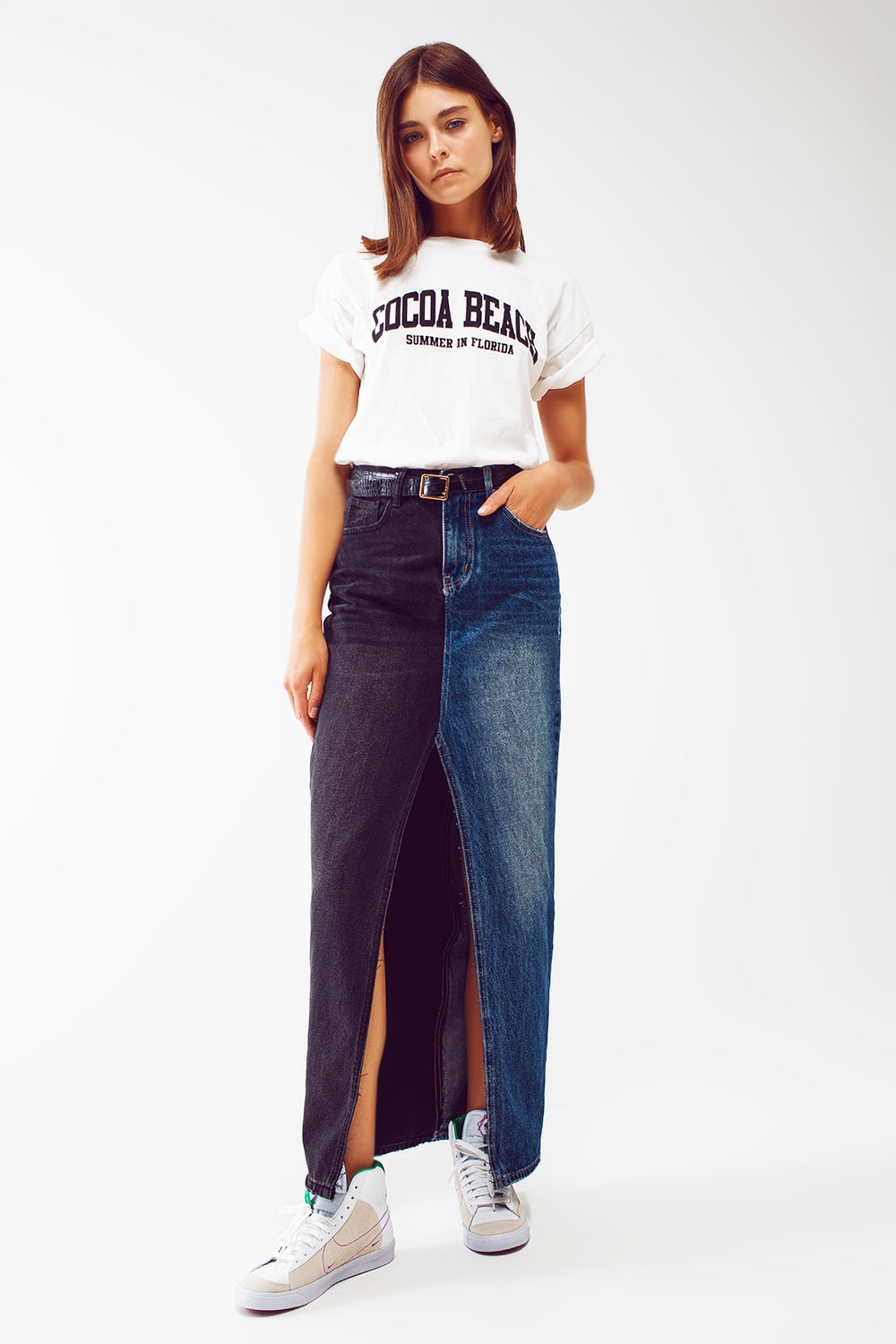 falda denim mujer
