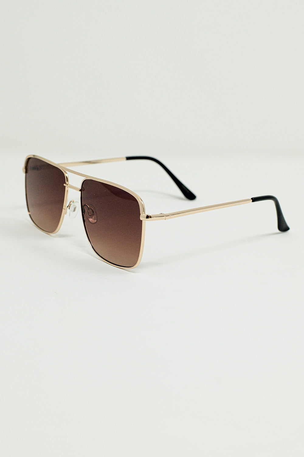 Gafas de sol Aviator Vintage con borde dorado en color bronce