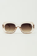 Gafas de sol circulares oversize en blanco traslucido