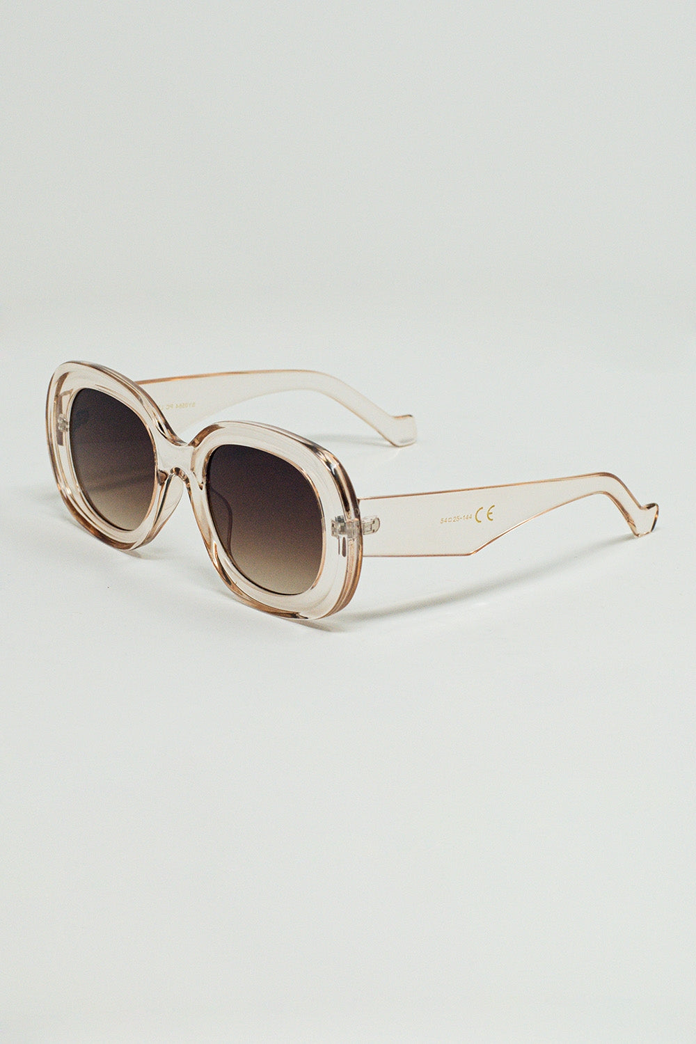 Gafas de sol circulares oversize en blanco traslucido