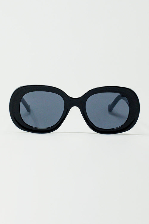 Gafas de sol circulares y grandes en negro