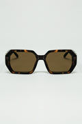 Gafas de sol con forma de diamante en color Ember con lentes tintadas en carey