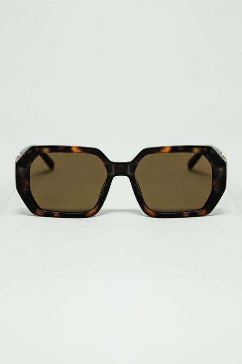 Gafas de sol con forma de diamante en color Ember con lentes tintadas en carey