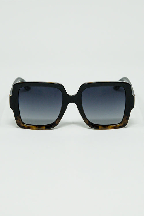 Gafas de sol con montura con estampado degradado y patillas negras