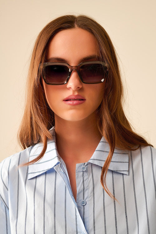Gafas de sol con montura cuadrada gruesa Chunky Retro en gris