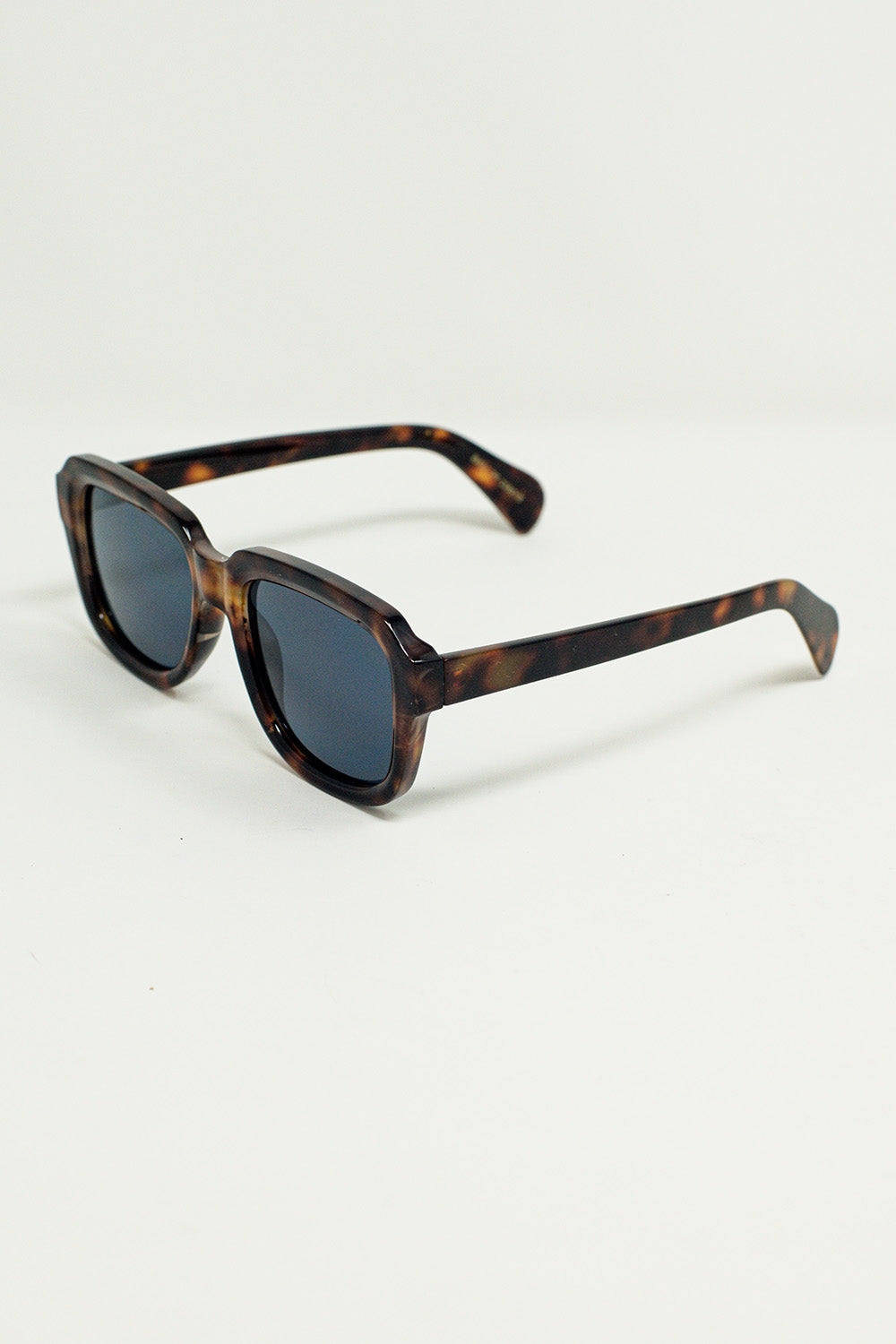 Gafas de sol cuadradas con montura de carey marrón oscuro
