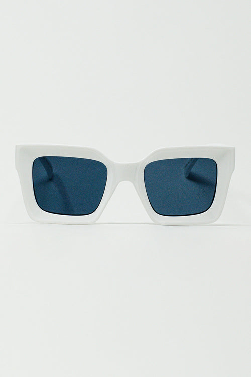 Gafas de sol cuadradas de los 90 en blanco
