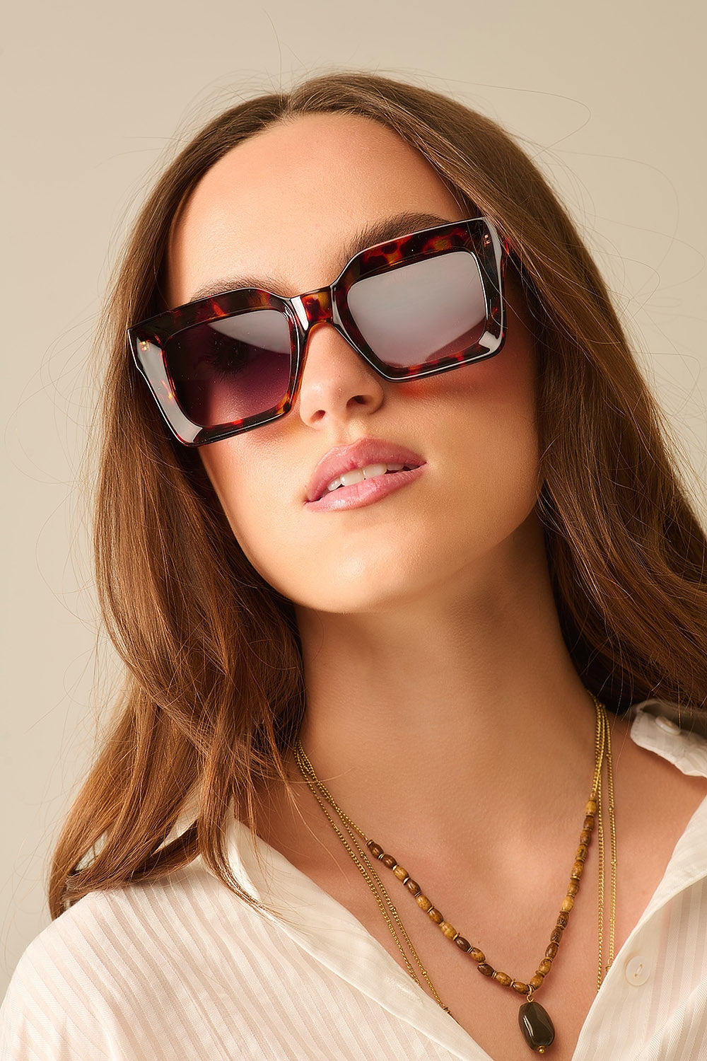 Gafas de sol cuadradas de los 90 en marrón