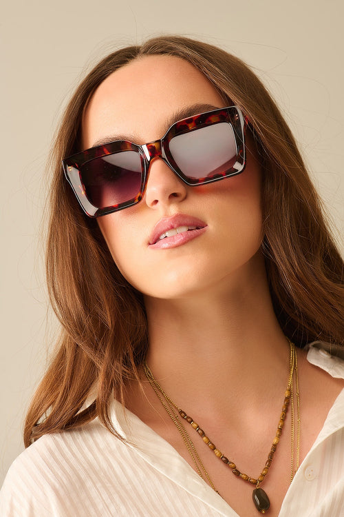 Gafas de sol cuadradas de los 90 en marrón