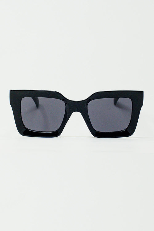 Gafas de sol cuadradas de los 90 en negro