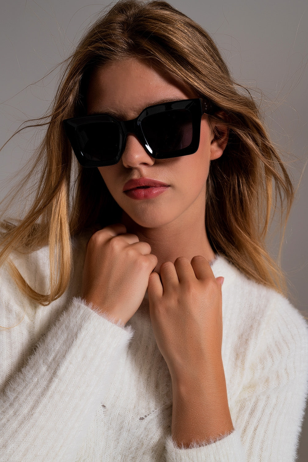 Gafas de sol cuadradas de los 90 en negro