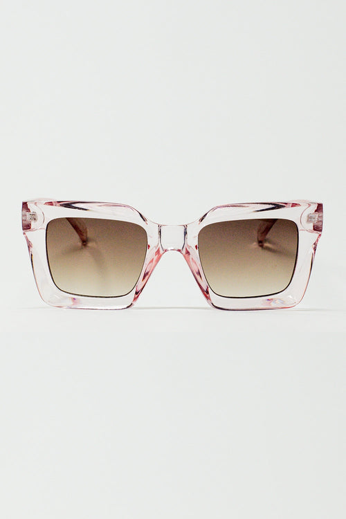 Gafas de sol cuadradas de los 90 en rosa