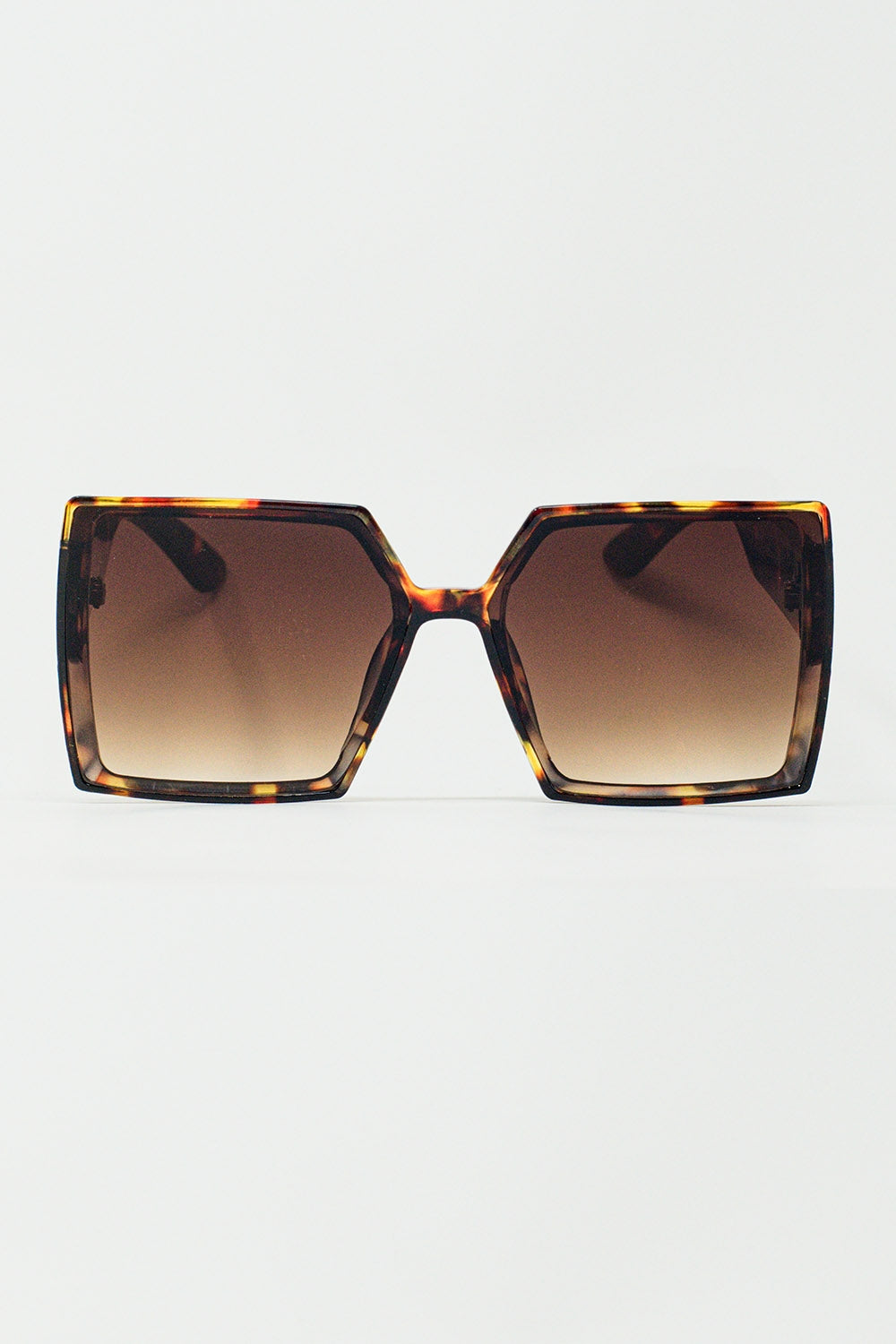 Q2 Gafas de sol cuadradas extragrandes en marron
