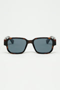 Gafas de sol cuadradas gruesas marrones en gris cristal