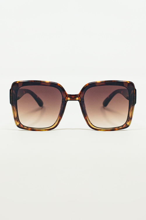 Gafas de sol cuadradas oversize Cat Eye en marrón
