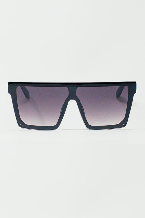 Gafas de sol cuadradas y extragrandes estilo años 70 en negro