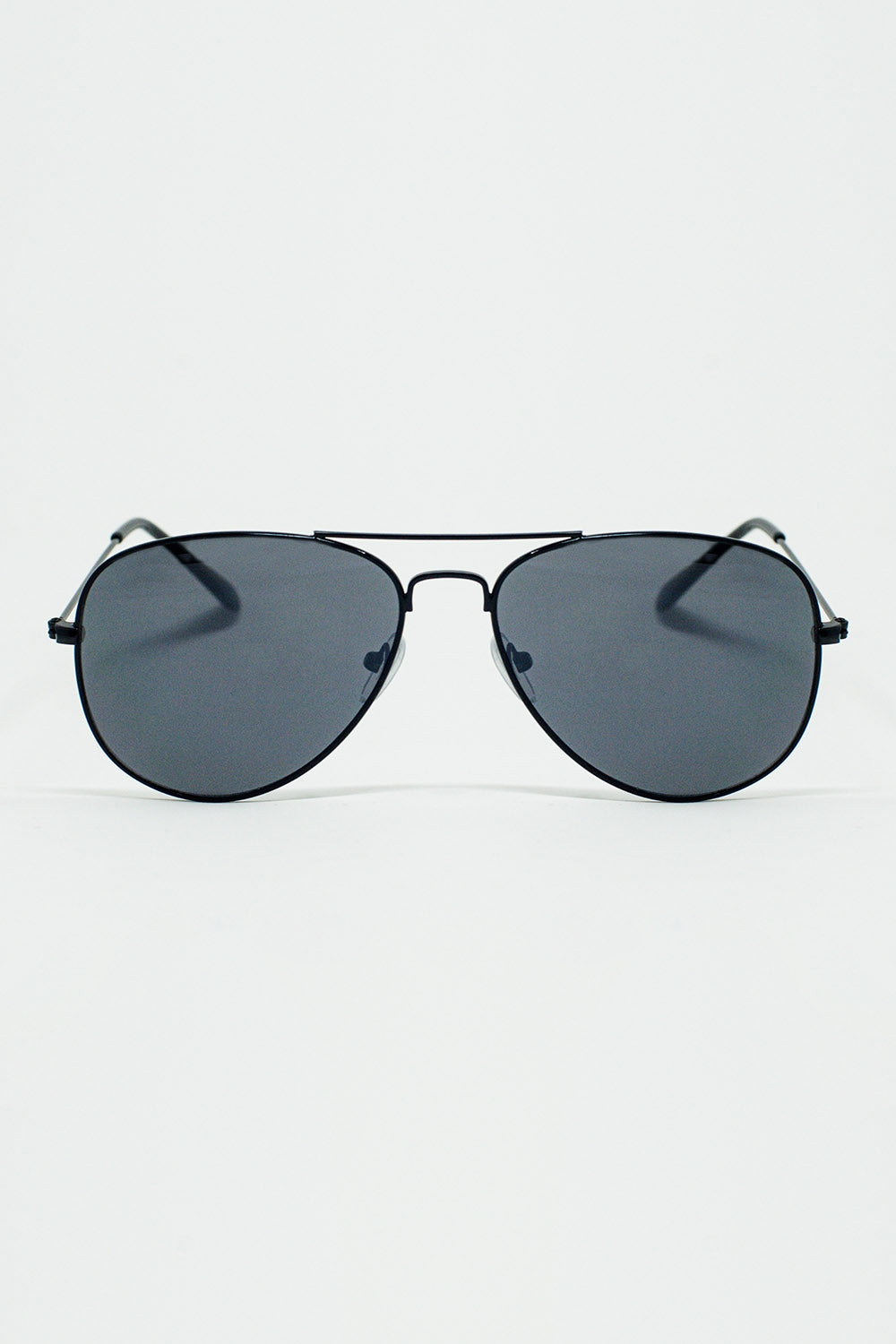 Q2 Gafas de sol de aviador retroCon cristales ahumados en negro