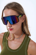 Gafas de sol deportivas polarizadas en azul rojo degradado