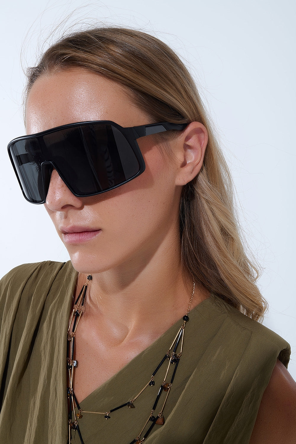 Gafas de sol deportivas polarizadas en negro