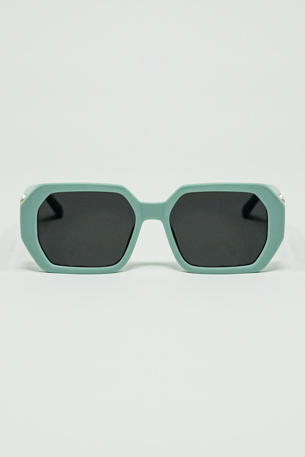 Q2 Gafas de sol en forma de diamante con lentes de color esmeralda claro
