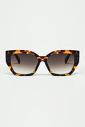 Gafas de sol geométricas polarizadas con cristales oscuros degradados y carey