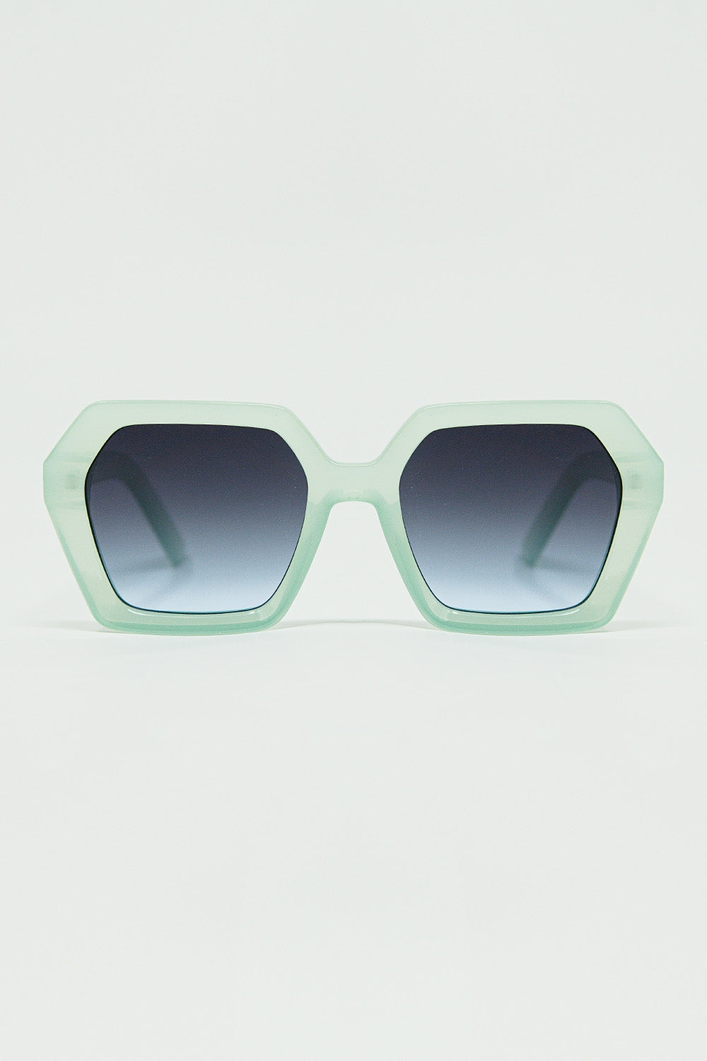 Q2 Gafas de sol Mirage cuadradas en color verde agua