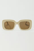 Gafas de sol ovaladas con lente ahumada en beige