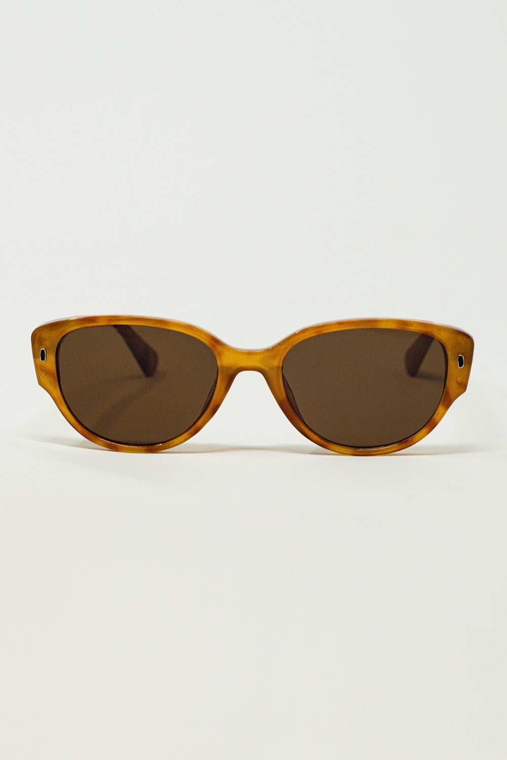 Q2 Gafas de sol ovaladas en carey amarillento claro