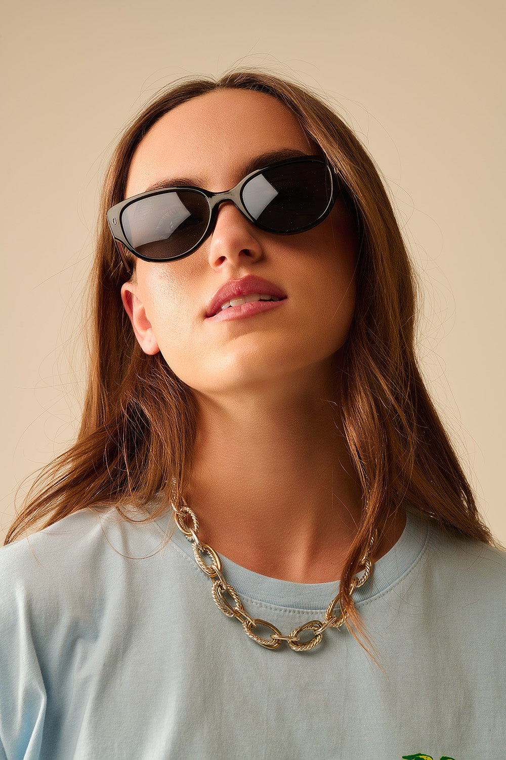 Gafas de sol ovaladas En montura negra