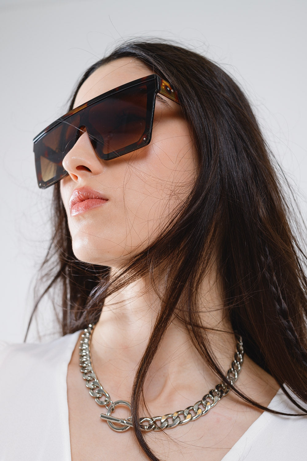 Gafas de sol Oversized Squared 70's en marrón