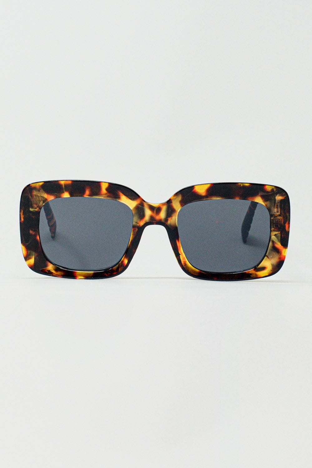 Gafas de sol rectangulares extragrandes en tono Tortoise Shell vintage