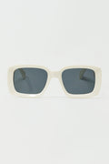 Q2 Gafas de sol rectangulares oversize con montura ancha en blanco