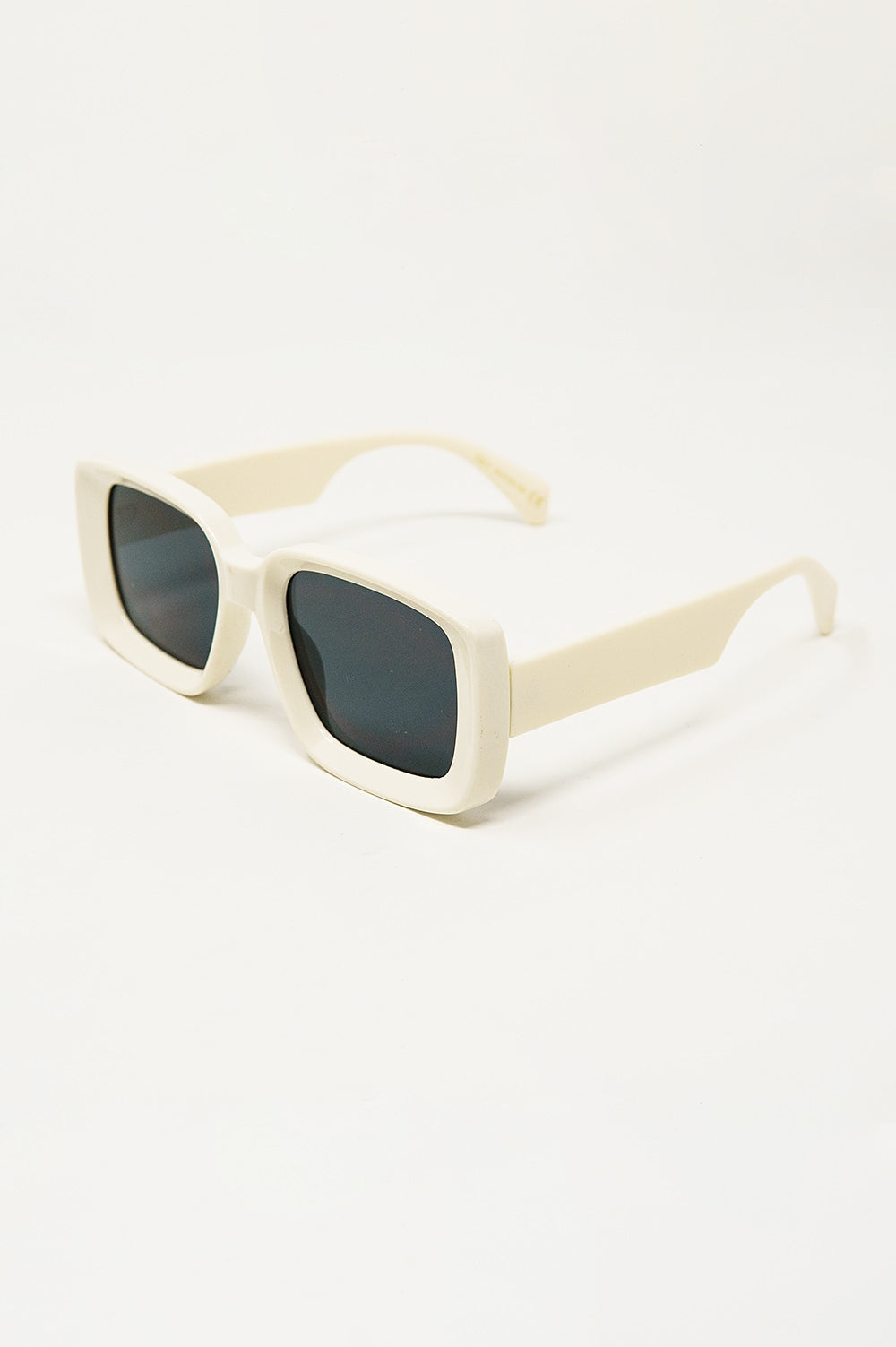 Gafas de sol rectangulares oversize con montura ancha en blanco