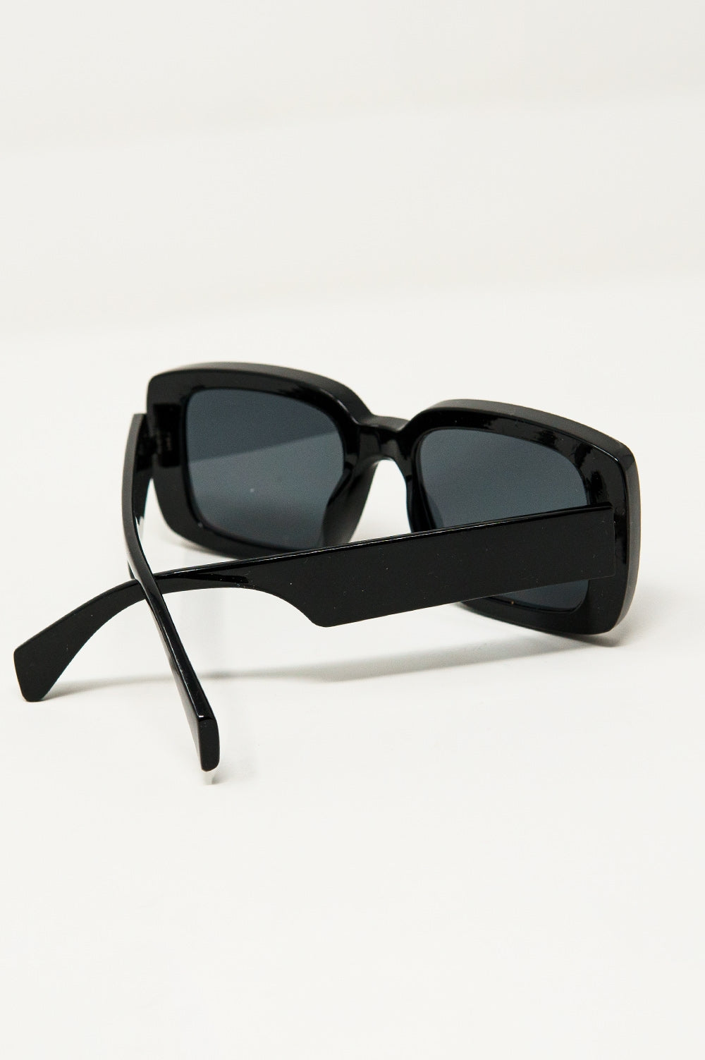 Gafas de sol rectangulares oversize con montura ancha en negro