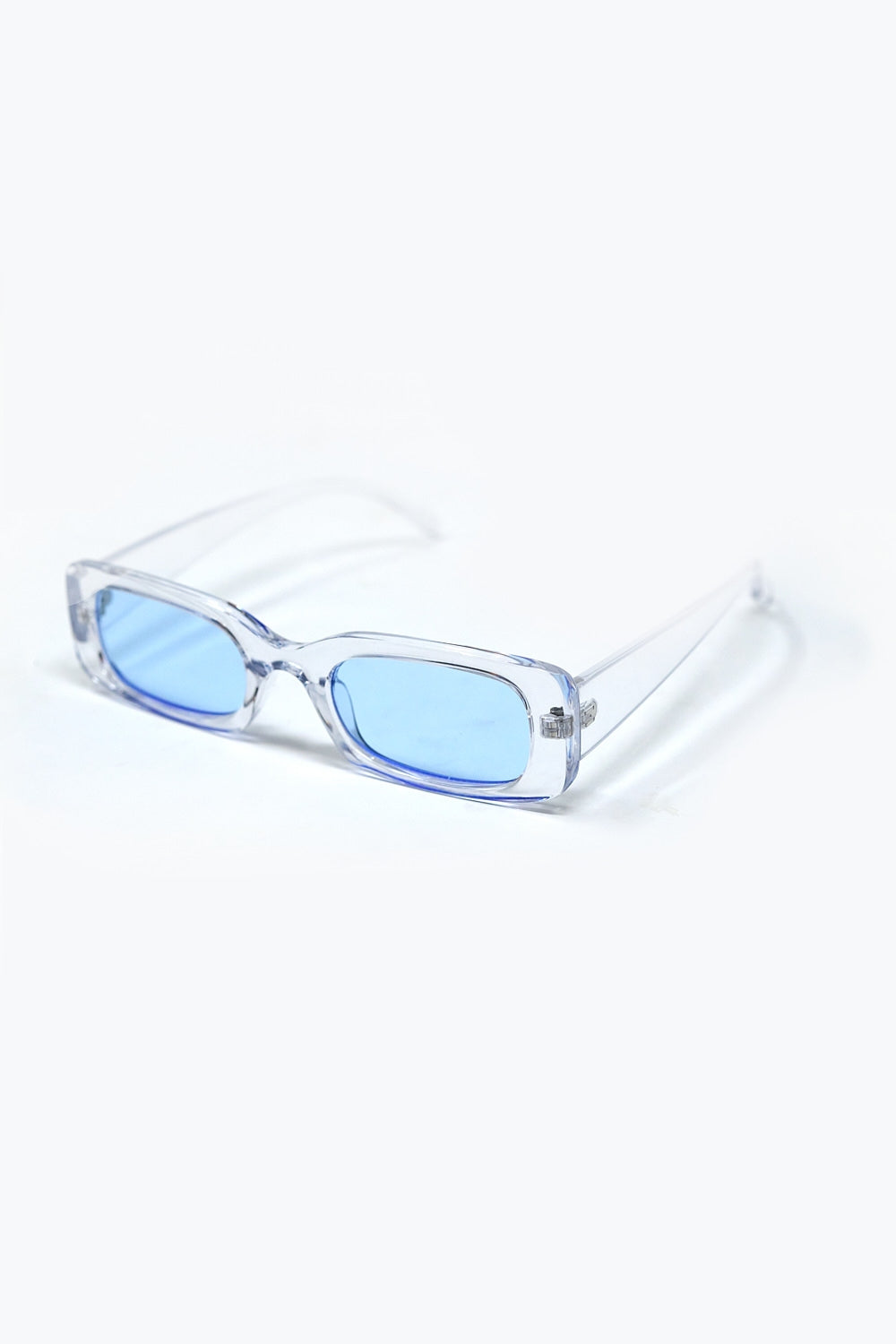 Gafas de sol rectangulares transparentes con cristales ahumados azules