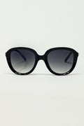 Gafas de sol redondas grandes en negro