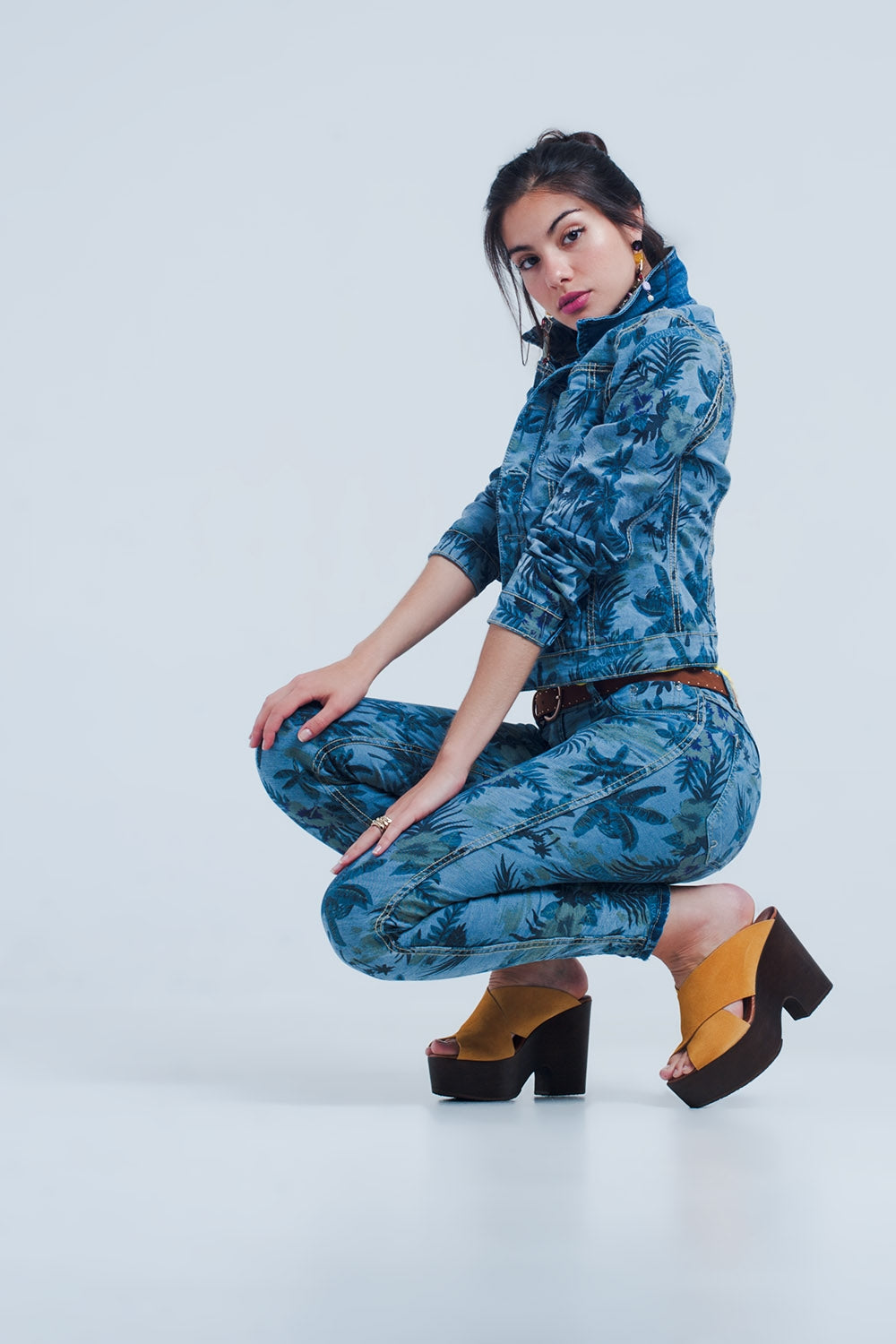 Jeans reversibles en medio azul