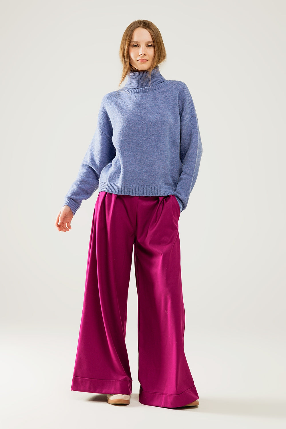 Jersey azul holgado con mangas caídas