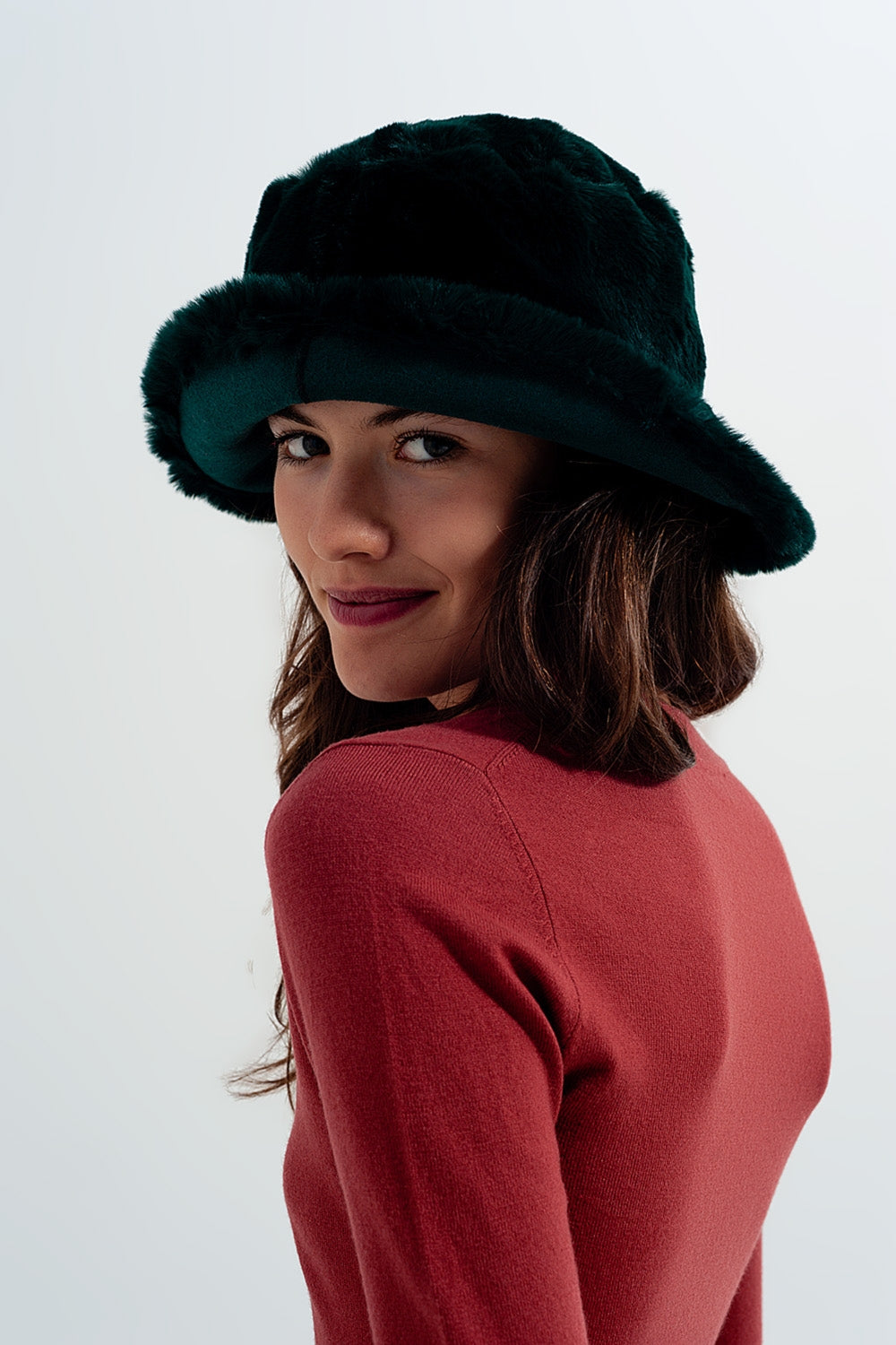 Jersey coral con cuello de pico
