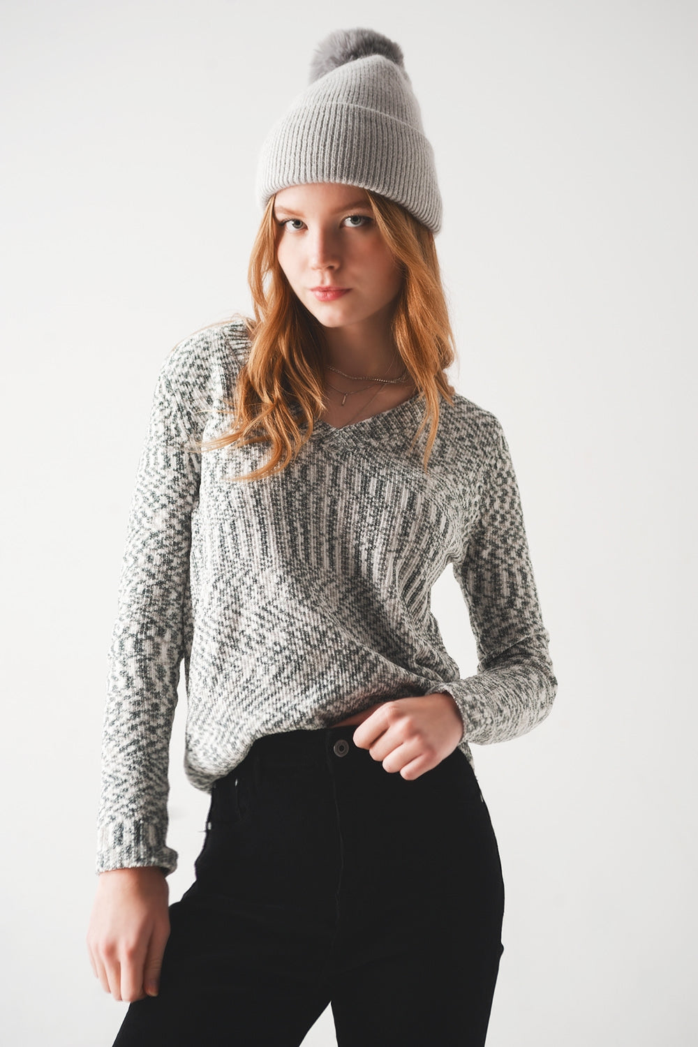 Jersey de chenilla en negro