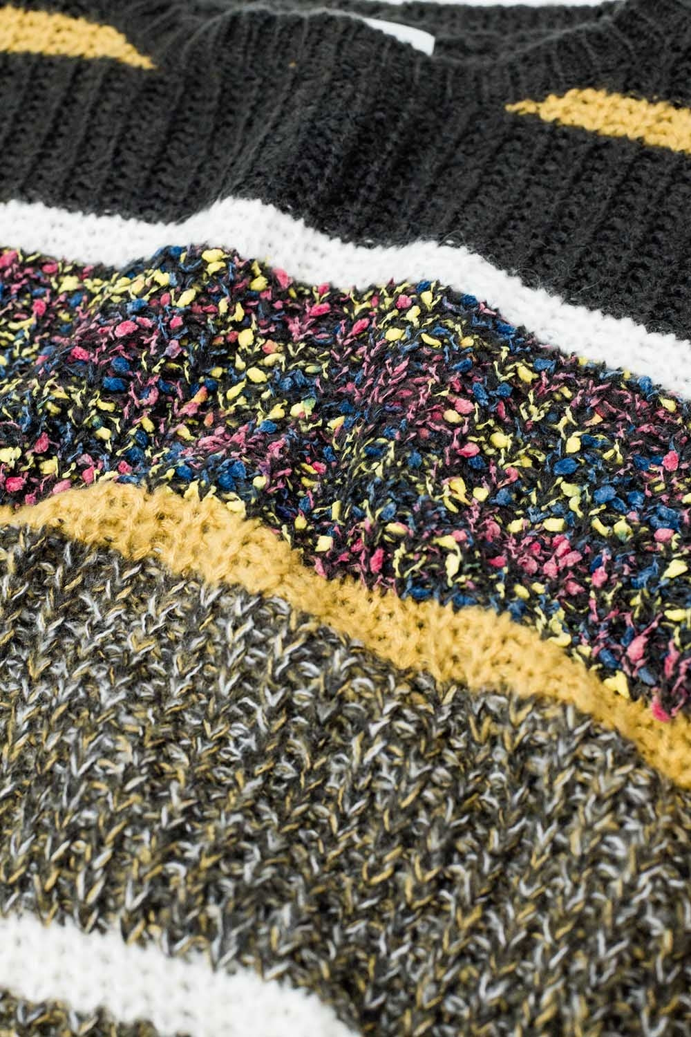 jersey de punto de manga larga a rayas multicolor