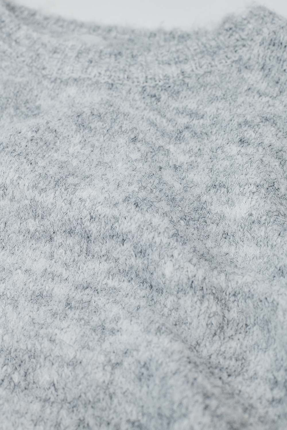 jersey de punto suave de corte estándar en gris