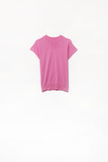 Q2 Jersey fucsia de cuello alto y mangas cortas entalladas