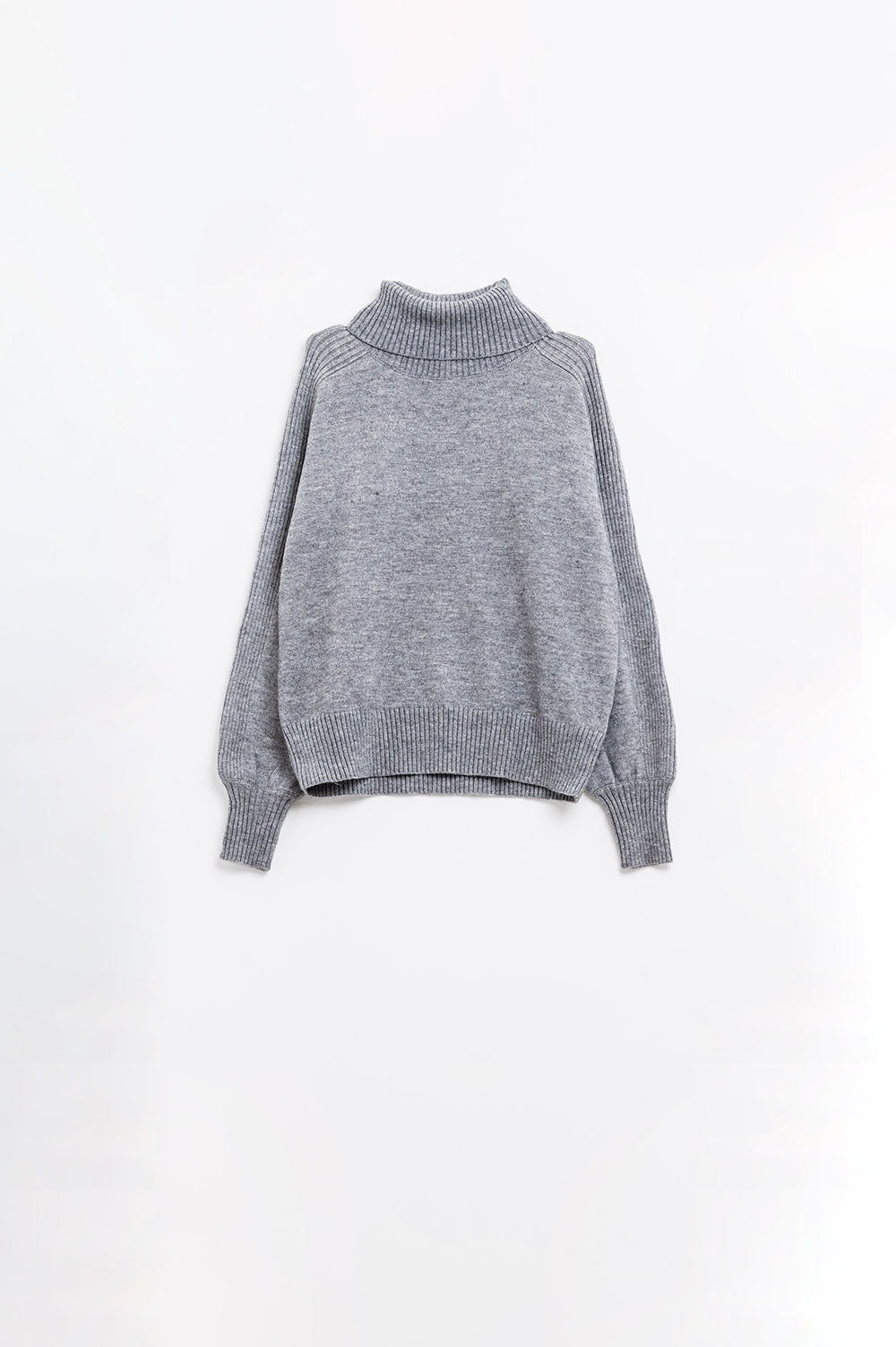 jersey gris ancho con mangas de canalé