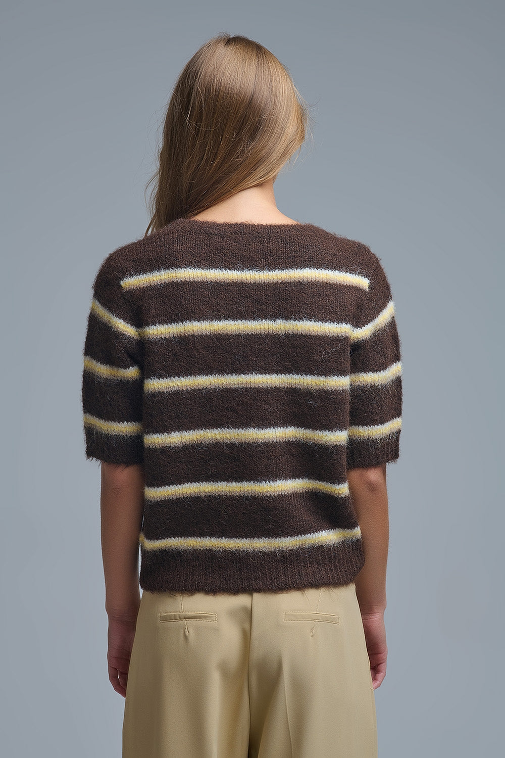 Jersey Love de manga corta bordado en marrón