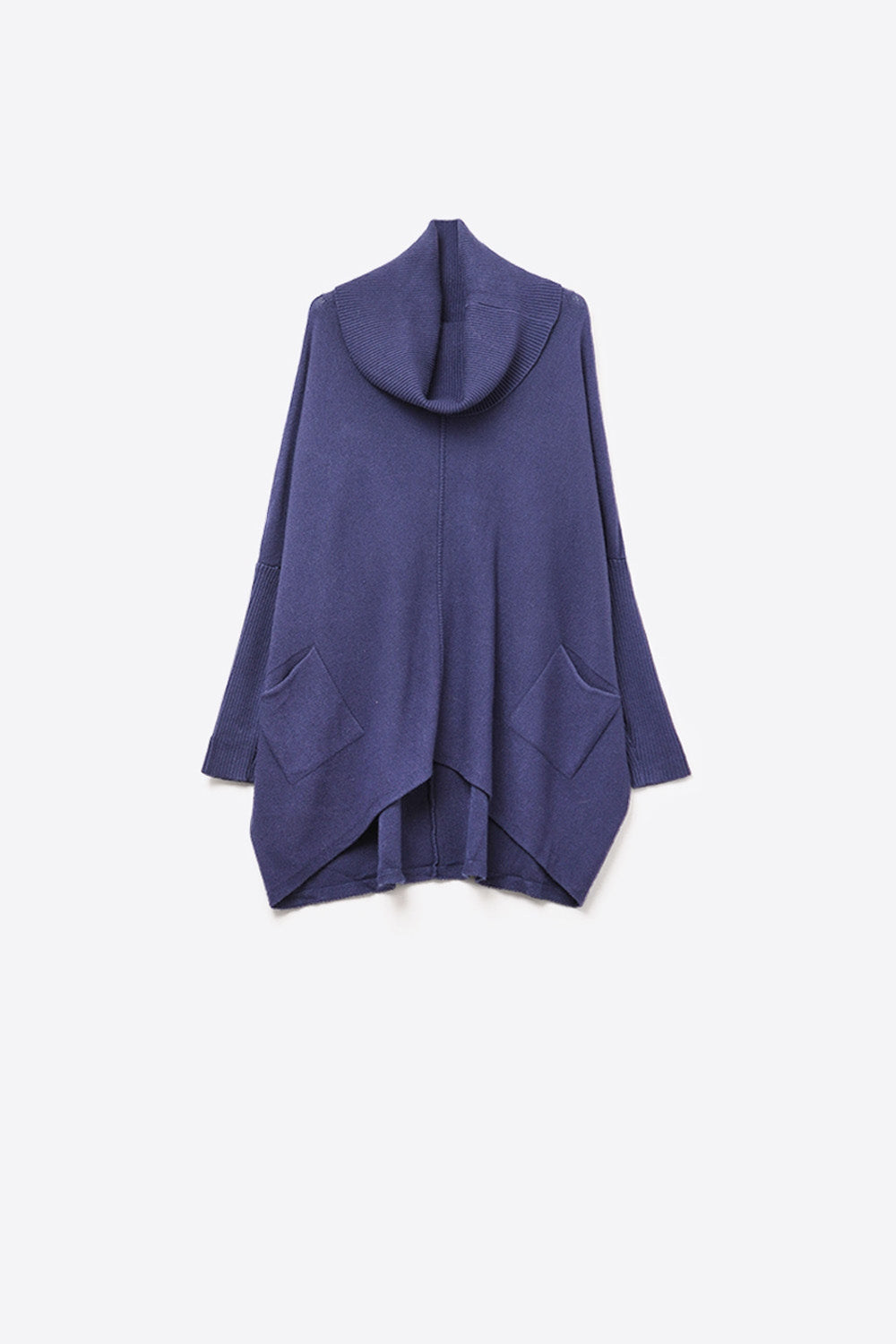 Q2 Jersey oversize azul marino con bolsillos delanteros