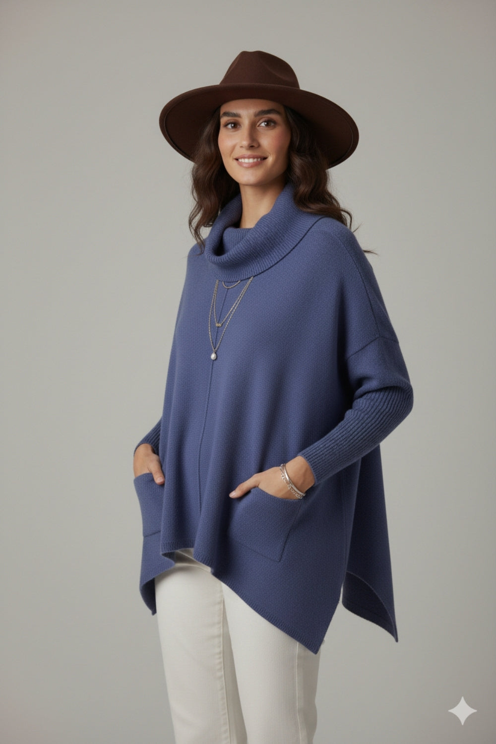 Jersey oversize azul marino con bolsillos delanteros